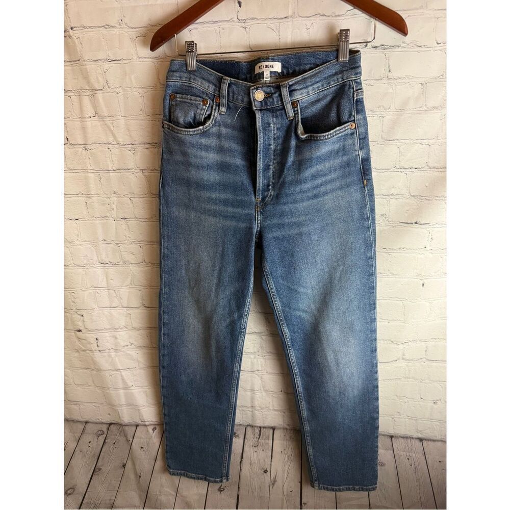 Re/Done Medium Blue Slim Straight Jeans Size 27